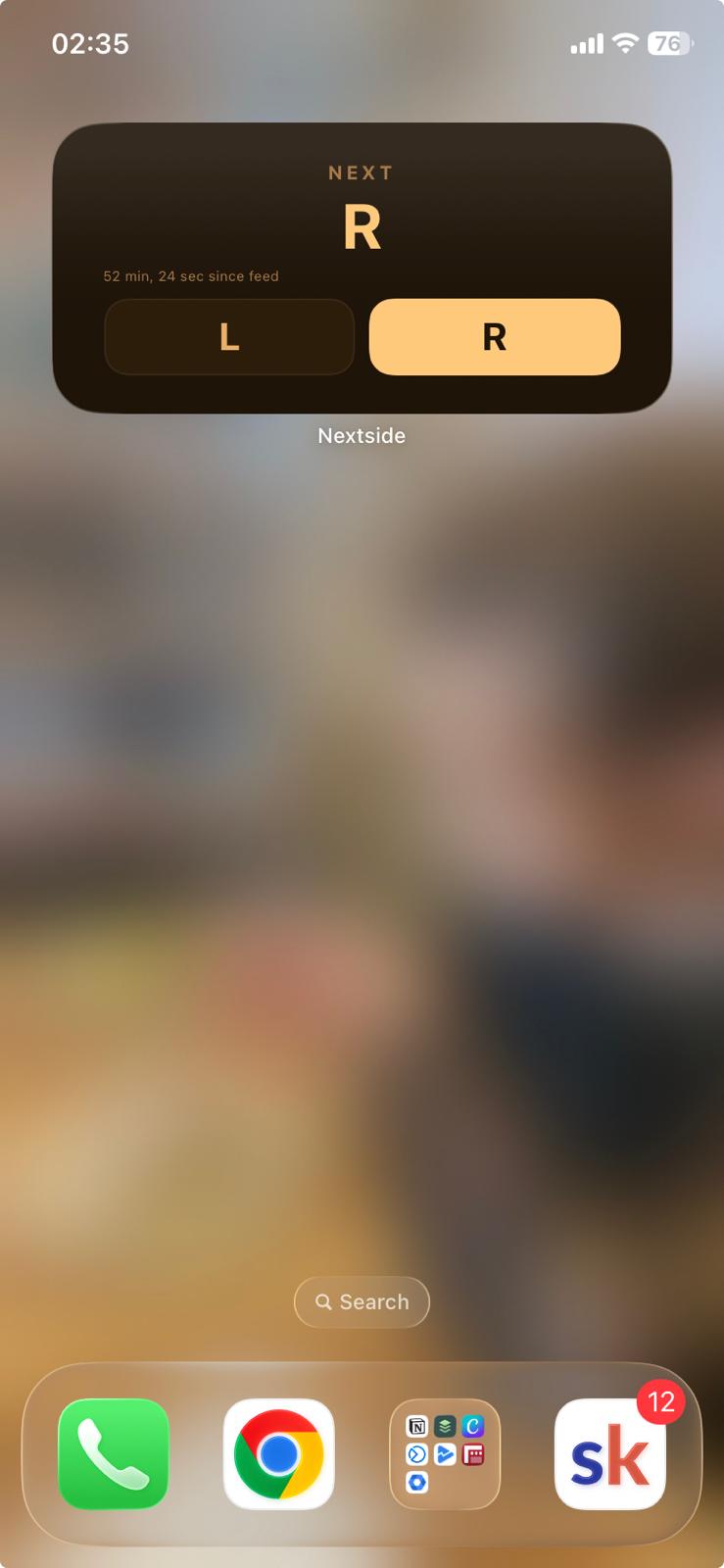 NextSide home-screen widget